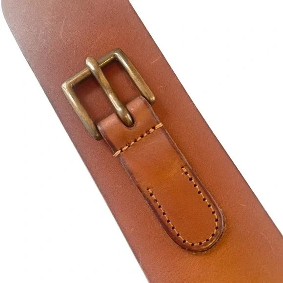 Wide Leather Belt in Cognac Brown Structural 90s Size L - Picture 7 of 17